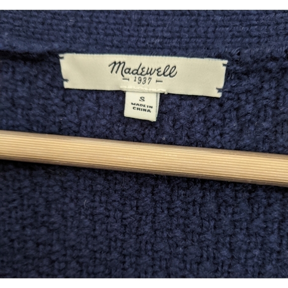 Madewell Stitchstripe 100% Merino Wool Cardigan Sweater Size Small - Picture 7 of 7